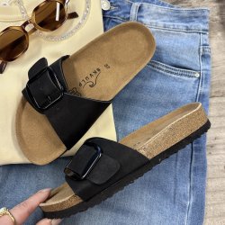 Sandal isabella sort ruskind s�l Str. 36-41