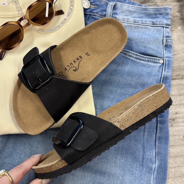 Sandal isabella sort ruskind s�l Str. 36-41