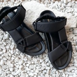 Sandal MY SUMMER DAYS sort stof/ skind str. 36-41