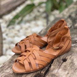 Sandal spansk cognac skind str. 36-41