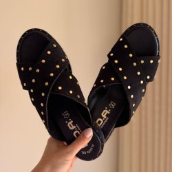 Chic med nitter sort - str 36-41