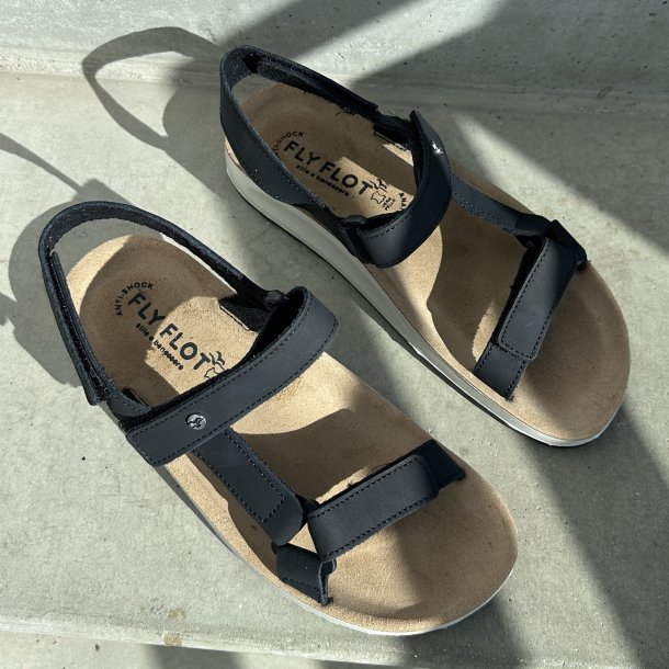 Fly Flot dame sandal sort nubuk