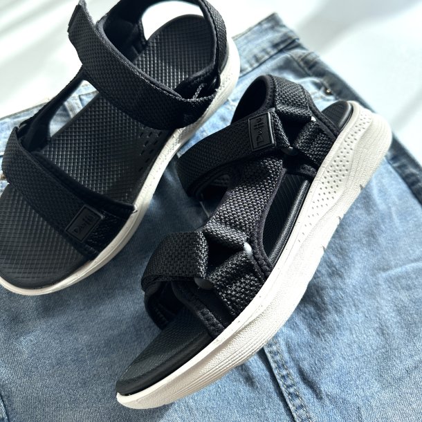 Sandal med velcro sort str 36-41
