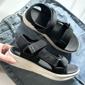 Sandal med velcro sort str 36-41