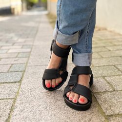 Sandal MY SUMMER DAYS sort stof/ skind str. 36-41