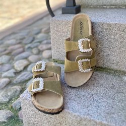 sandal PIEL oliven skind str. 36-41