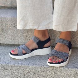 Sandal Mathilde sort/hvid Str. 36-41