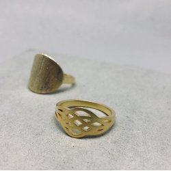 Ring grafisk forgyldt