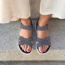 Sandal Mathilde sort/hvid Str. 36-41