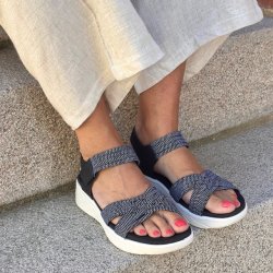 Sandal Mathilde sort/hvid Str. 36-41