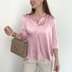 Satinbluse Alva med 3/4 �rmer