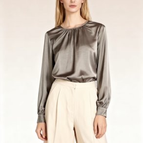 Satin lang�rmet Asta bluse ONE SIZE
