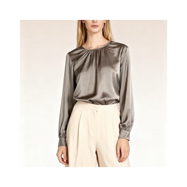 Satin lang�rmet Asta bluse ONE SIZE
