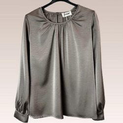 Satin lang�rmet Asta bluse ONE SIZE