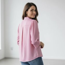 Satinbluse Alva med 3/4 �rmer