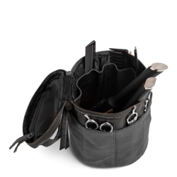 Strikketaske /toilettaske Saturn lder sort