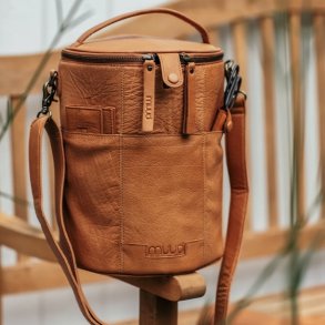 Saturn XL strikketaske deluxe skind - cognac - brun