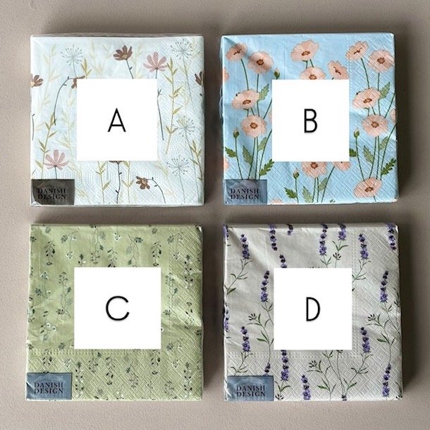 Servietter 3-lags papir 33 x 33 cm