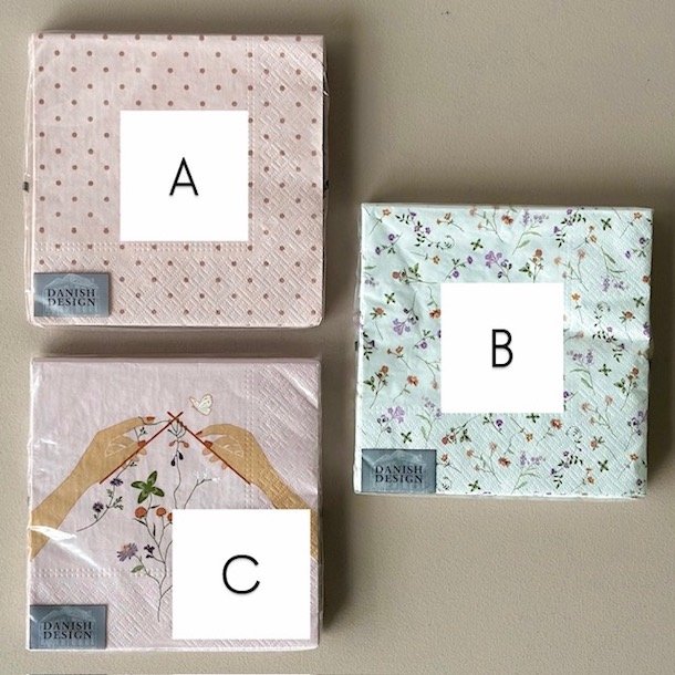 Servietter 3-lags papir 33 x 33 cm