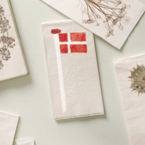 Aflang Serviet med dannebro flag  3-lags papir