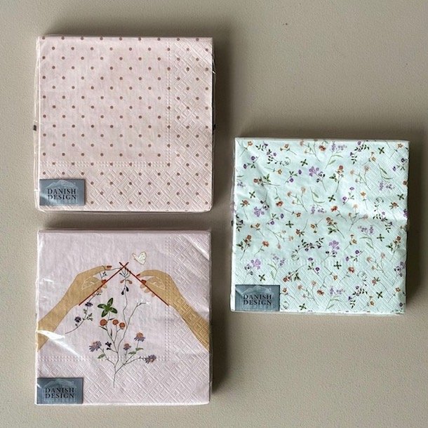 Servietter 3-lags papir 33 x 33 cm