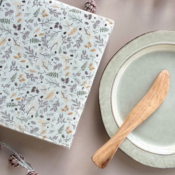 Middagsservietter efterrsblade 3-lags papir 40 x 40 cm