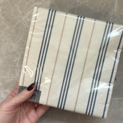 Servietter stribet 3-lags 33 x 33 cm