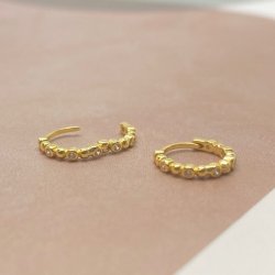 Shiny dot hoops forgyldt