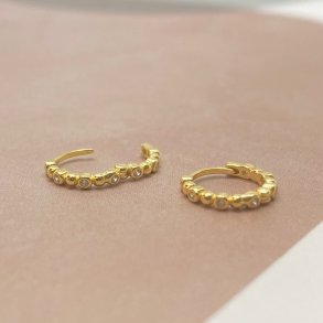 Shiny dot hoops forgyldt