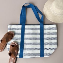 Strandtaske bast strib