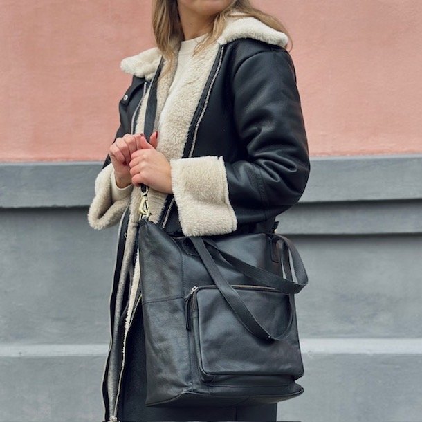 Shopper med lang rem NORA Skind