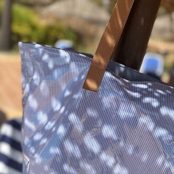 Strandtaske SMALL STRIPE coated