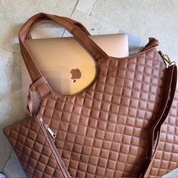 Shopper quiltet med clutch