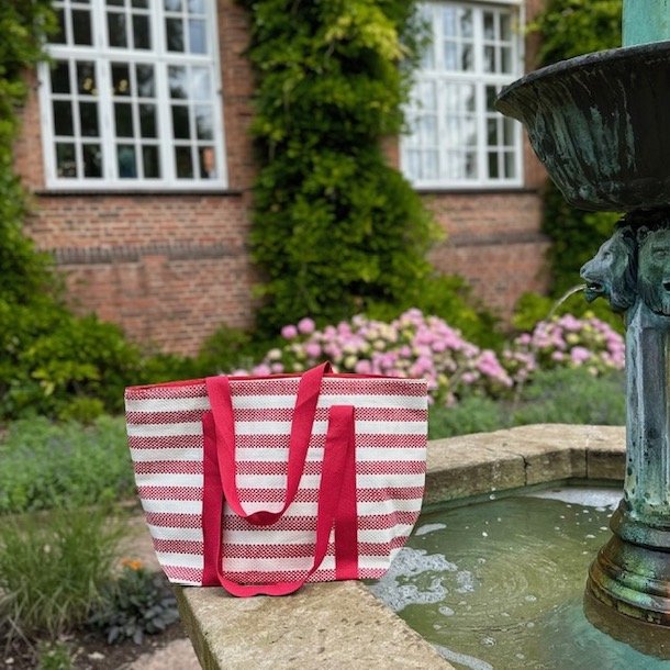 Strandtaske bast strib