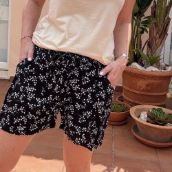 Shorts med smock bomuld str. S-XXL