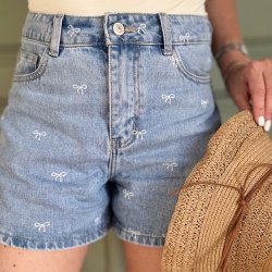 Denim shorts petite bow str. 34-42