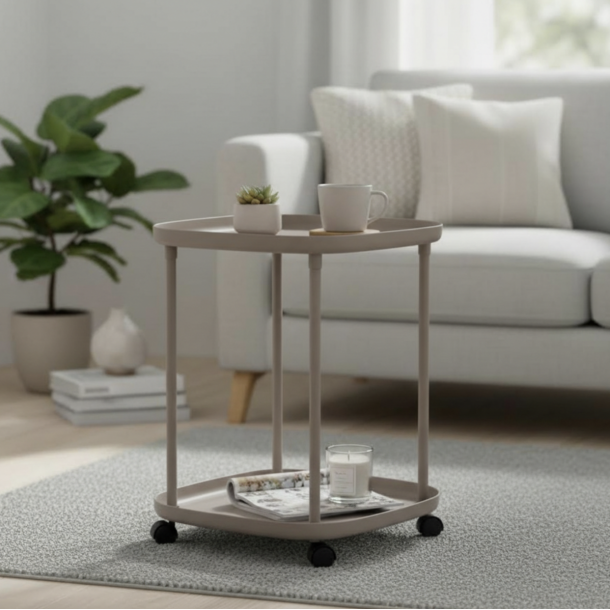 Sidebord med hjul 50x39x39cm