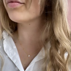 Halskde KAYA clear forgyldt slv