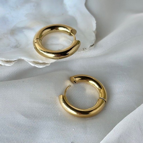 HOOPS BIG 22 mm vandfast 18kt. forgyldt