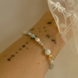 Armb�nd SINNA PEARL 17 + 3 CM. Forgyldt S�lv