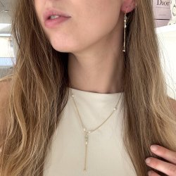 Halsk�de SINNA PEARL 45 + 3 CM. Forgyldt S�lv