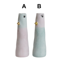 Vase ansigt med nb keramik rosa 