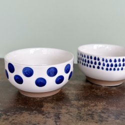 Skl hndmalet porceln H6.5 x Dia 12.5cm