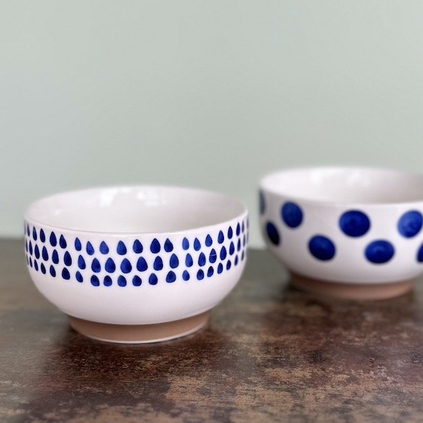 Skl hndmalet porceln H6.5 x Dia 12.5cm