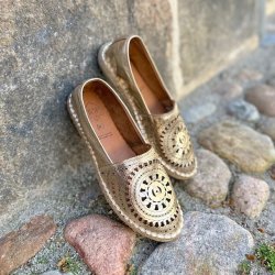 Espadrillos guld air - skind str 36-41