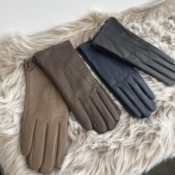Klassiske skind handsker Fleeceforede lammeskind str 6,5-8