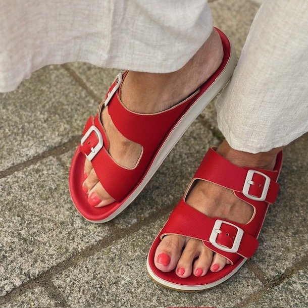  Fly Flot anatomic sandal dame rd skind str 36-41