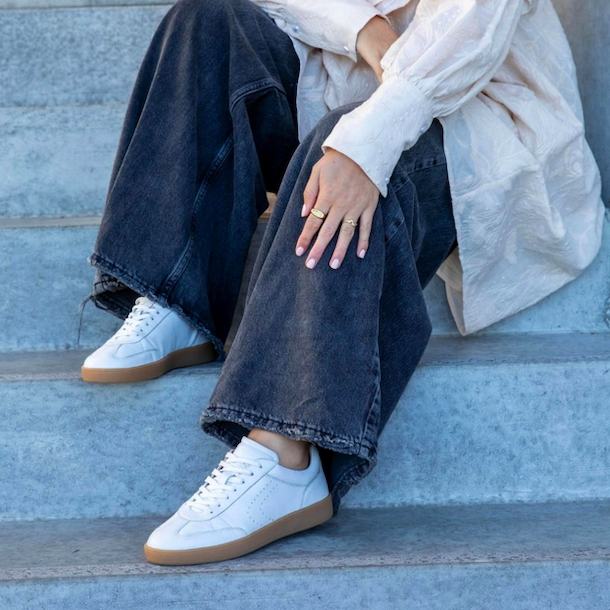 Sneakers POWERFULL hvid skind str 37-41