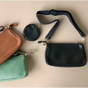 Crossbody med pung skind