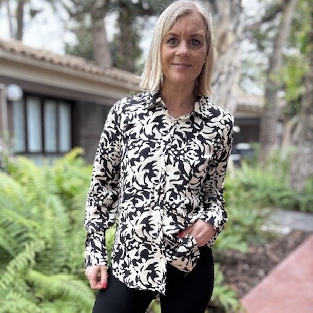 Skjorte SARAH black/white str. XS-XXL